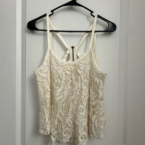 American Rag Cream Backless Lace Camisole
